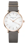 ROSEFIELD WEST VILLAGE LEATHER STRAP WATCH, 33MM,WEGR-W75