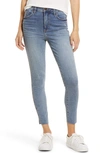 WHETHERLY COOPER HIGH WAIST RAW HEM CROP SKINNY JEANS