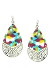 Olivia Welles Quinn Filigree Drop Earrings In Worn Gold / Multi