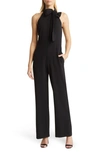 Vince Camuto Bow Neck Stretch Crepe Jumpsuit In Black