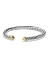 David Yurman Cable Classics Bracelet With Semiprecious Stones & 14k Gold, 5mm In Citrine