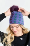 LISA TODD Women'S Love Lines Beanie in Grotto Combo