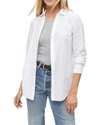 Michael Stars Toni Gauze Button Down Shirt In White