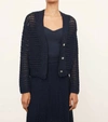 Vince Organic Cotton Crochet Cardigan In Blue