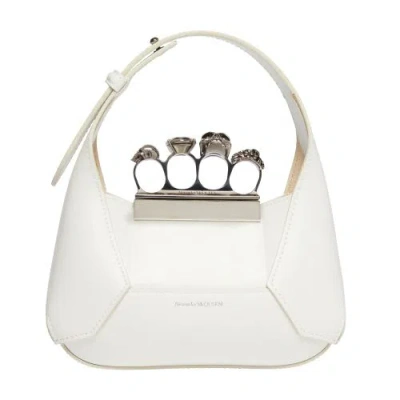 Alexander Mcqueen Ivory The Jewelled Hobo Bag In Soft Ivory