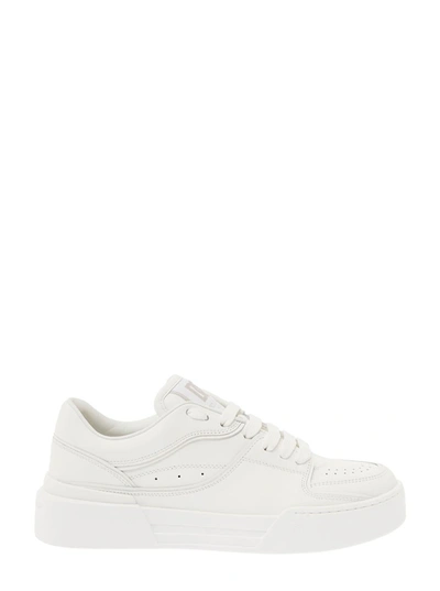 Dolce & Gabbana 'new Roma' White Sneakers With Contrasting 3d Details Woman