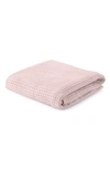 Woven & Weft Super Soft Cotton All-season Waffle Weave Throw In Blush Pink