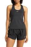 Nike Women's Swoosh Medium-support Padded Sports Bra Tank Top In Black/ Black/ White