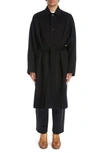 Acne Studios Belted Double Face Wool Coat In Black
