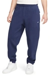 Nike Men's Solo Swoosh Fleece Pants In Midnight Navy/ White