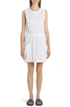 Moncler Drawstring Sleeveless Mini Dress In White