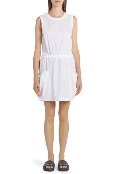 Moncler Drawstring Sleeveless Mini Dress In White
