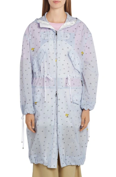 Moncler X Peanuts Erne Long Parka In Light Blue