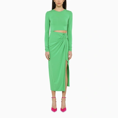 The Andamane Gia Cut Out Jersey Crepe Midi Dress In Green