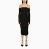 The Andamane Draped Jersey Dress In Black