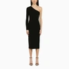 Victoria Beckham Body Compact Viscose Midi Dress In Black