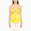 Stella Mccartney Cut-out Detailed Sleeveless Satin Vest In Yellow