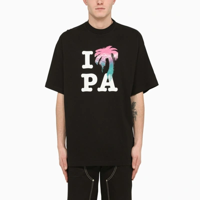 Palm Angels Cotton Printed T-shirt In Black