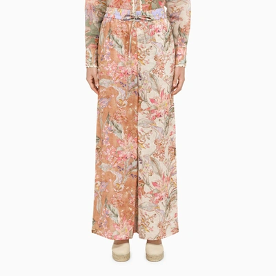 Zimmermann Cira Printed Linen Straight Pants In Multicolore