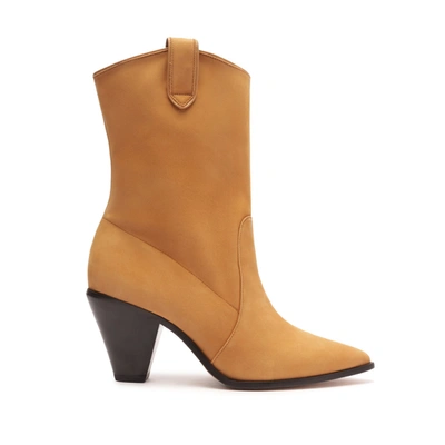 Schutz Mackie Nubuck Leather Bootie In Nude Caramel