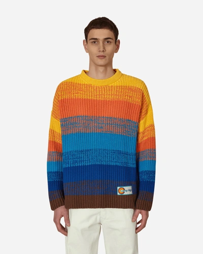 Camp High Sunset Rib Knit Sweater Multicolor In Orange