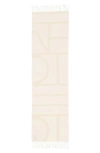 Totême Monogram Jacquard Wool Scarf In Bone Monogram