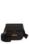 Tom Ford Tara Medium Leather Saddle Crossbody Bag In Black