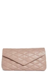 Saint Laurent Sade Puffy Leather Envelope Clutch Bag In Rosy Sand