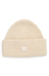 Acne Studios Ribbed-knit Wool Beanie In Oatmeal Melange