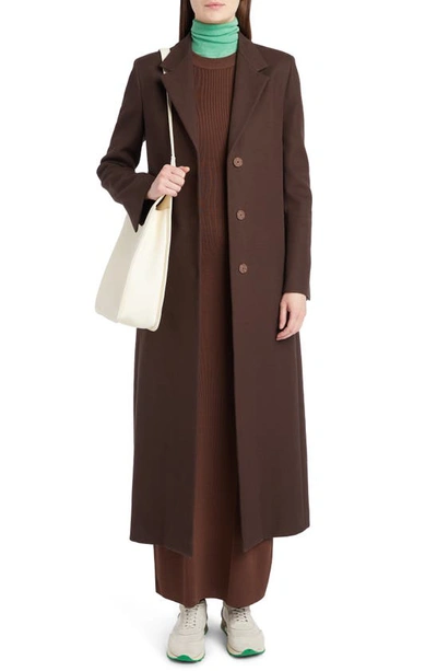 The Row Sulle Cotton And Wool-blend Coat In Dch Dark Chocolate