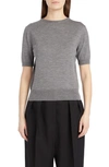 The Row Paolo Wool-silk Top In Medium Grey Melange