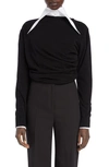 THE ROW LARIS TWIST BACK CREWNECK CASHMERE SWEATER