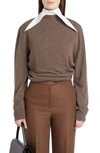The Row Laris Cashmere Sweater In Taupe Brown