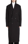 The Row Diana Cashmere Double-breasted Long Pea Coat In Black