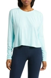 Beyond Yoga Featherweight Long Sleeve T-shirt In Powder Blue Heather