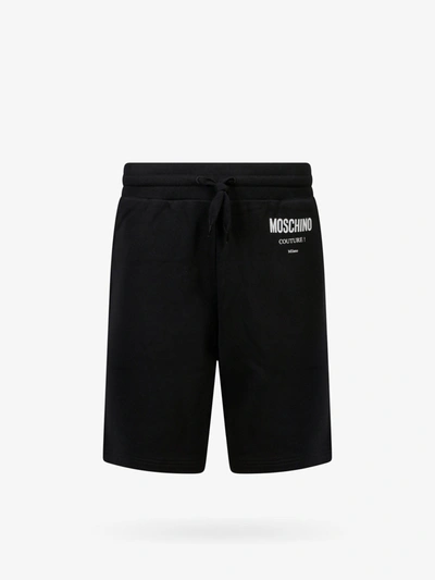 Moschino Logo Print Track Shorts In Black