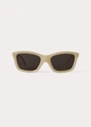 Totême The Classic Squared Acetate Sunglasses In Bone