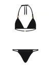 Dolce & Gabbana Logo-plaque Halterneck Bikini Set In Black
