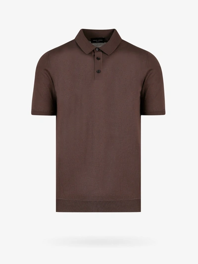 Roberto Collina Polo Shirt In Brown