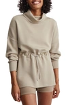 Varley Freya Knit Turtleneck Sweater In Light Sand Marl