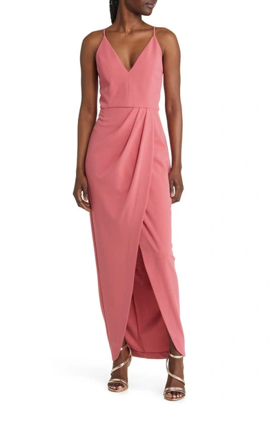 Wayf The Ines V-neck Tulip Gown In Mulberry