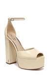 SAM EDELMAN KORI ANKLE STRAP PEEP TOE PLATFORM SANDAL