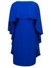 Alberta Ferretti Flowing Blue Evening Dress With Layered Ruffles In Blu