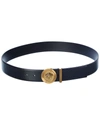 Versace Medusa Logo Belt In Black