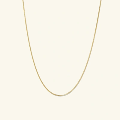 A & M 14k Gold Dainty Baby Curb Chain Necklace 16"-24" In Silver