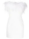 NEW ARRIVALS THE NEW ARRIVALS BY ILKYAZ OZEL FEATHERS DETAIL SHORT DRESS