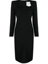 Roland Mouret Wool And Silk Blend Tube Dress Midi In Black
