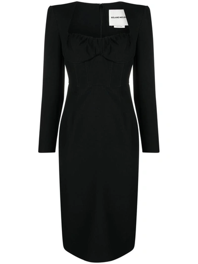 Roland Mouret Sweetheart Midi Dress In Black