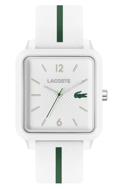 LACOSTE STUDIO SILICONE STRAP WATCH, 36MM