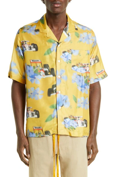 Rhude Loix Silk Shirt In Yellow